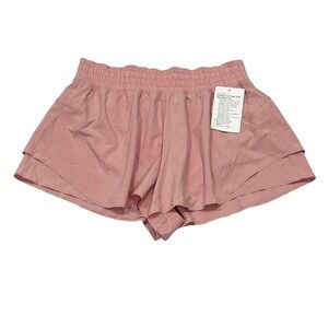 Lululemon Shake It Out High Rise Run Short 2.5 Pink Peach Size L LW71DENS